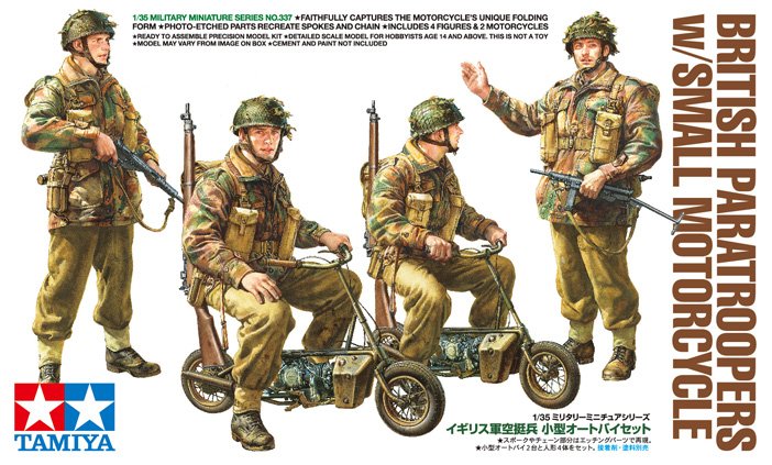 1/35 WWII British Paratroopers w/Small Motorcycle - Click Image to Close