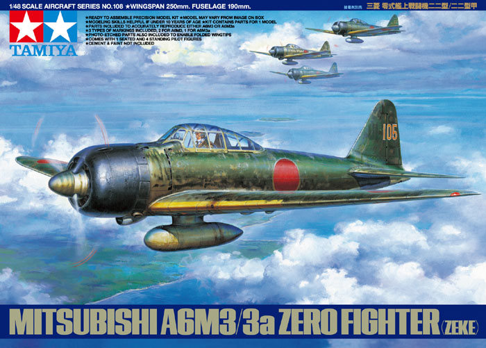 1/48 Mitsubishi A6M3/3a Zero Fighter Mdeol 22 (Zeke) - Click Image to Close