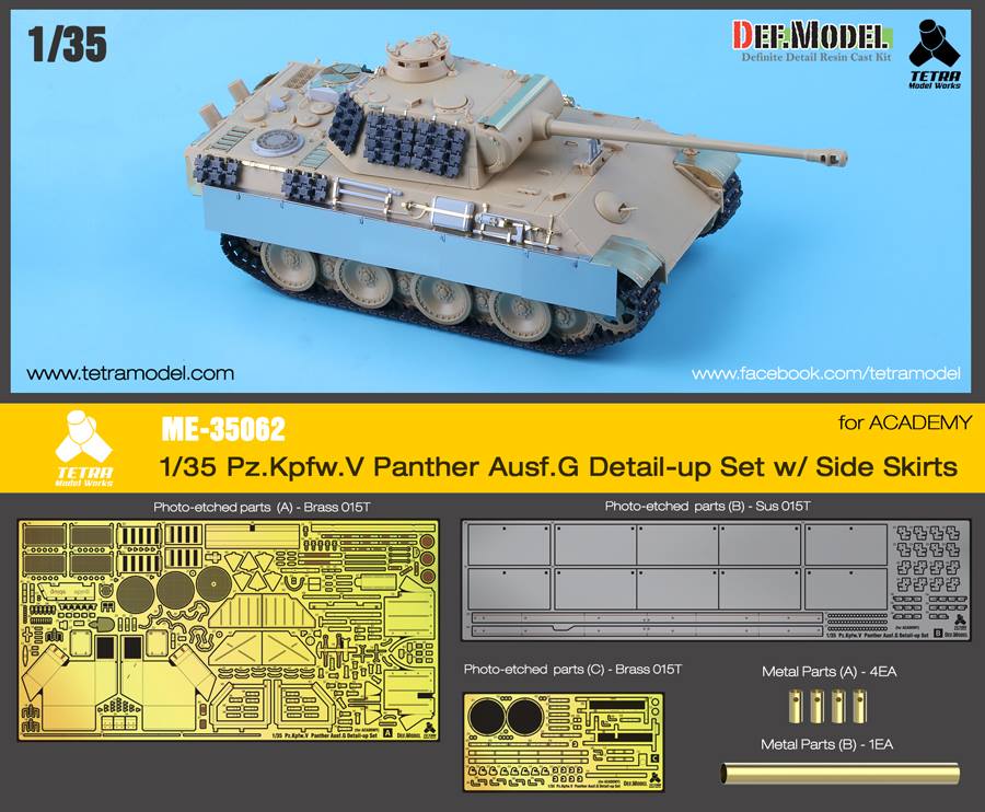 1/35 Panther Ausf.G Detail Up Set w/Side Skirts for Academy - Click Image to Close