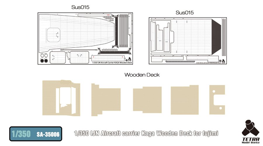 1/350 IJN Aircraft Carrier Kaga Wooden Deck for Fujimi - Click Image to Close