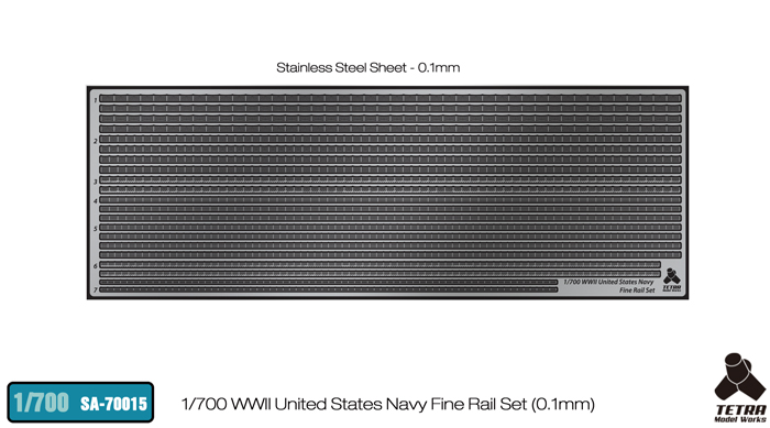 1/700 WWII US Navy Fine Rail Set (0.1mm Thickness) - Click Image to Close