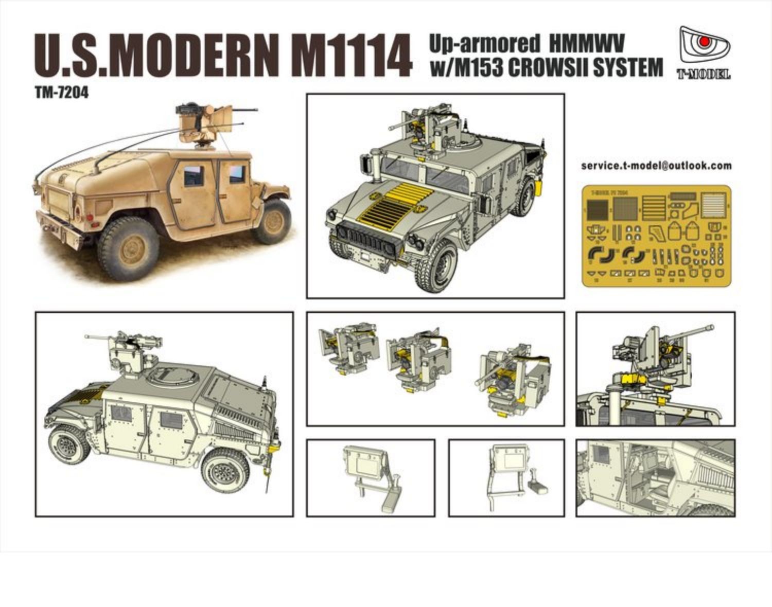 1/72 US M1114 Humvee Up-Armored Tactical Vehicle w/M153 Crows II - Click Image to Close