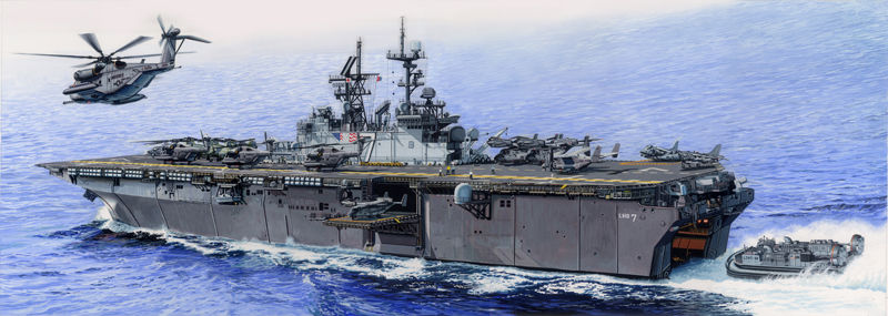 1/350 USS Iwo Jima LHD-7, Wasp Class Amphibious Assault Ship - Click Image to Close