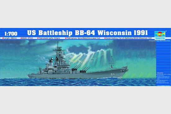 1/700 USS Battleship BB-64 Wisconsin 1991 - Click Image to Close