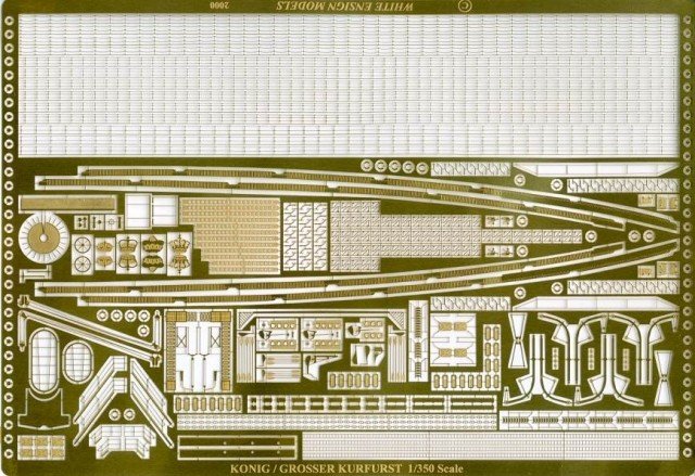 1/350 German Konig Class Battleship Detail Etching Parts for ICM - Click Image to Close