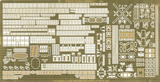 1/350 USS Kidd Class Destroyer Detail Up Etching Parts - Click Image to Close