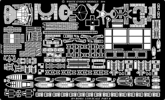 1/350 Italian RN Roma Detail Up Etching Parts for Trumpeter - Click Image to Close