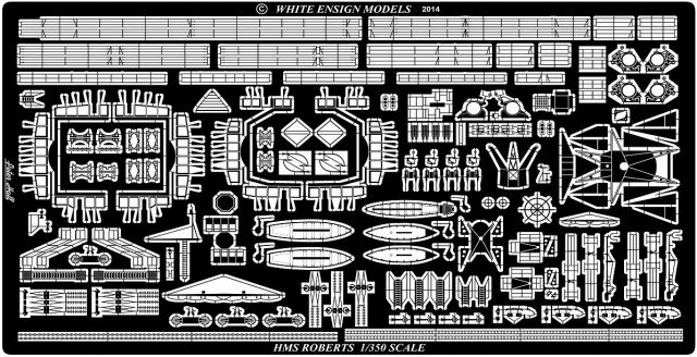 1/350 HMS Roberts Detail Up Etching Parts for Trumpeter - Click Image to Close