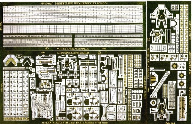 1/700 WWII Queen Elizabeth Class Battleship Detail Up Parts - Click Image to Close